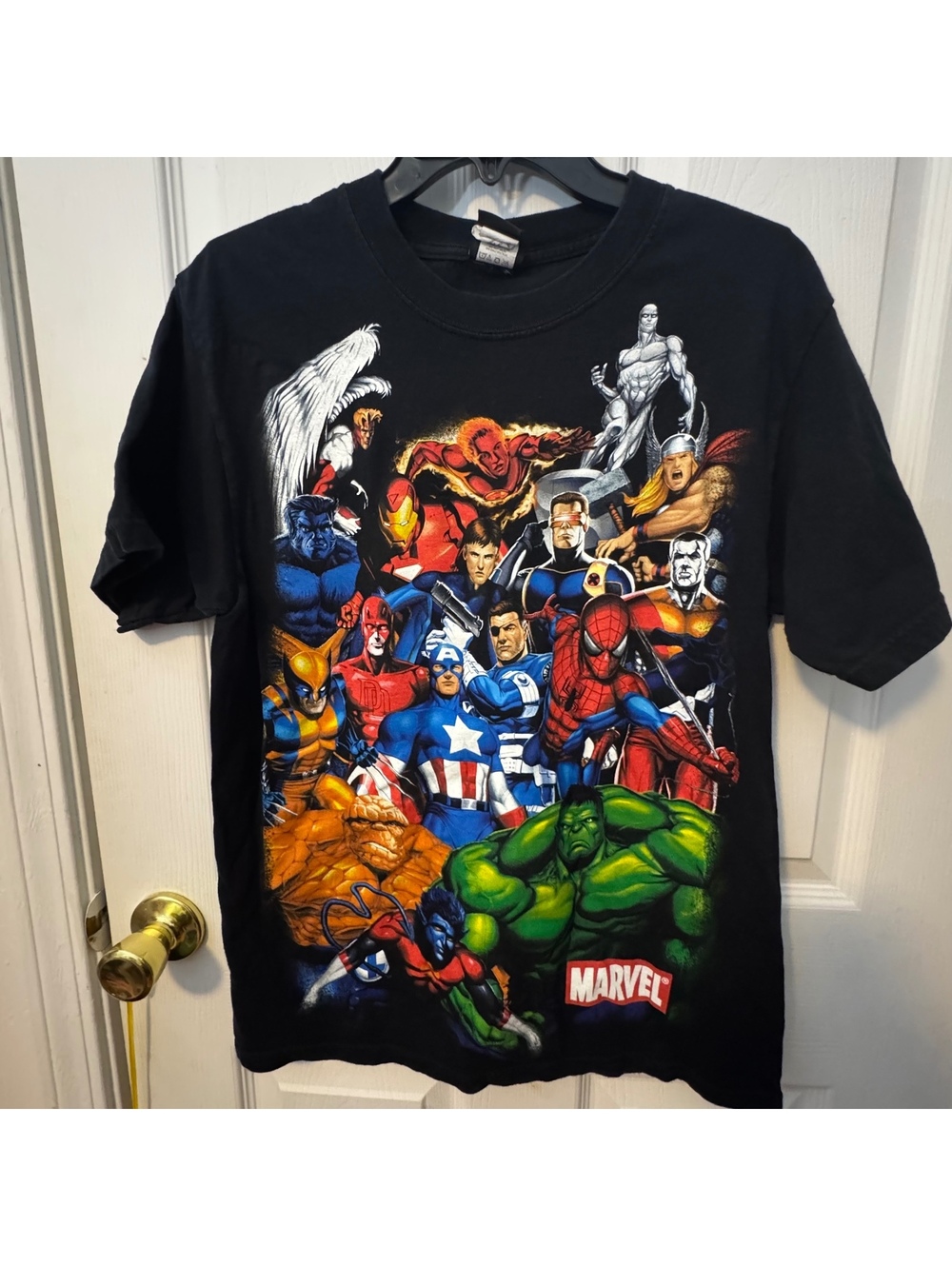 Marvel Superhero Graphic T-Shirt Medium Black 100% Cotton